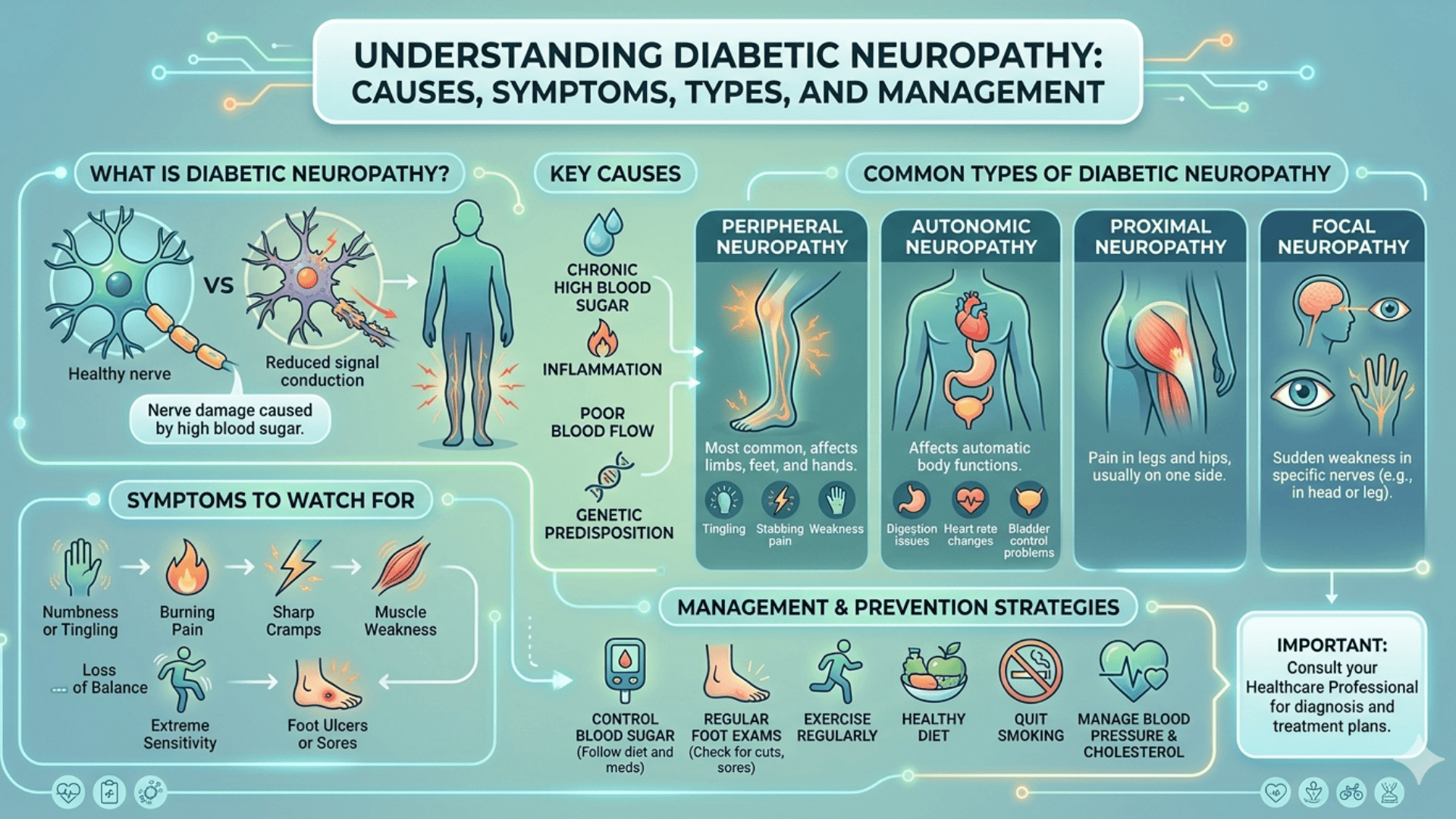 Understanding diabetic neuropathy its causes, symptoms, types, and management