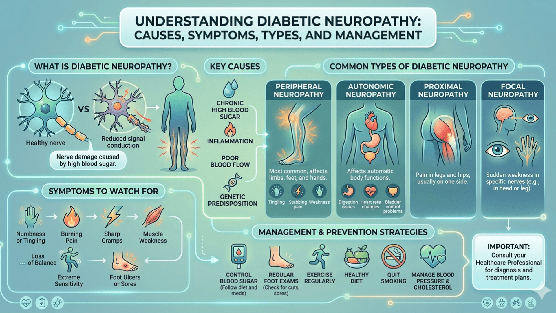 Understanding diabetic neuropathy its causes, symptoms, types, and management